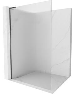 Mexen Kioto L, Masa de dus Walk-In 70 x 200 cm, sticla 8 mm cu model nervuri, profil grafit, 800-070-103-66-09