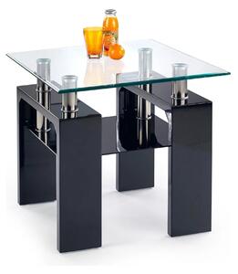 Masuta cafea DIANA H, transparent/negru, 60x60x55 cm