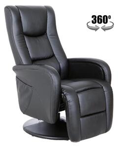 Fotoliu PULSAR, negru, piele ecologica/PVC, 68x85/135x85/106 cm