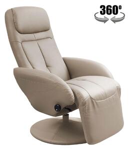Fotoliu OPTIMA, bej, piele ecologica/PVC, 77x80/139x84/101 cm
