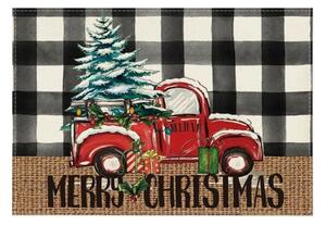 Napron de masa de Craciun MERRY CHRISTMAS 30x45 cm, alb