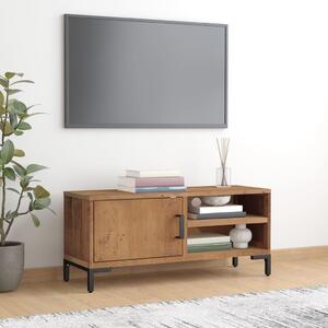 Comodă TV, maro, 90x30x40 cm, lemn de pin masiv reciclat