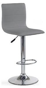 Scaun bar H21, gri/crom, piele ecologica/otel, 40x42x93/115 cm