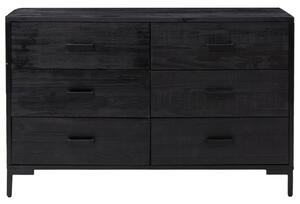 Servantă, negru, 110x35x70 cm, lemn masiv de pin reciclat