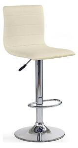 Scaun bar H21, crem/crom, piele ecologica/otel, 40x42x93/115 cm
