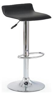 Scaun bar H1, negru/crom, piele ecologica/PVC/otel, 40x39x63/84 cm