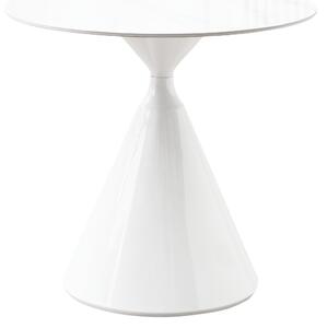 KONDELA Masă de sufragerie, marmură deschisă/albă, diametru 80 cm, VALER