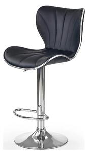 Scaun bar H69, negru/crom, piele ecologica/otel, 48x55x91/111 cm
