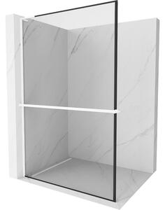 Mexen Kioto+ L, cabină de duș cu poliță și cuier 100 x 200 cm, sticlă transparentă 8 mm model negru, profil alb, 800-100-123-20-70