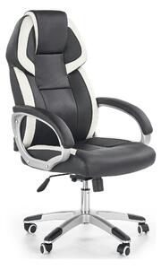 Scaun de birou BARTON, negru/alb, piele ecologica perforata, 64x68x115