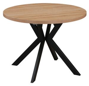 KONDELA Masă extensibilă de sufragerie, stejar deschis/negru, 100-250x75,5 cm, LUKOS