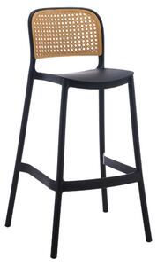 KONDELA Scaun de bar, stivuibil, negru/bej, RAVID NEW TYP 3
