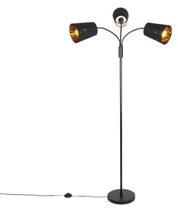 Lampă de podea modernă neagră cu 3 lumini - Carmen