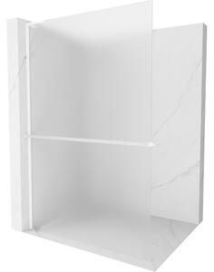 Mexen Kioto+ L, Paravan de duș Walk-In cu poliță și cuier 110 x 200 cm, sticlă mată 8 mm, profil alb, 800-110-123-20-30