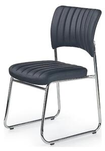 Scaun tapitat Rapid Black, negru/crom, metal/piele ecologica, 48X58X83