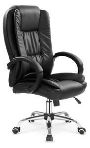 Scaun de birou RELAX, negru, piele ecologica, 64x75x110/118 cm