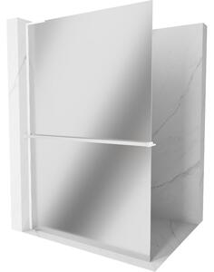 Mexen Kioto+ L, cabină de duș cu poliță și cuier 70 x 200 cm, sticlă model oglindă 8 mm, profil alb, 800-070-123-20-50