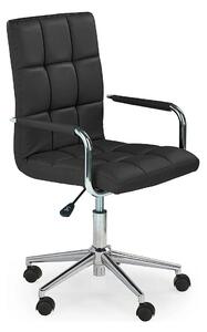 Scaun birou GONZO 2, negru, piele ecologica, 53x60x98/110 cm