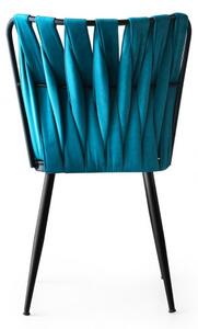 Set 4 Scaune Kusaklı Negru-Blue