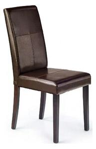 Scaun tapitat Kerry, maro/wenge, lemn malaezian/piele ecologica, 45X46