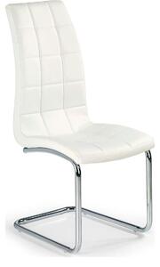 Scaun tapitat K147, alb/crom, piele ecologica/metal, 42X55X101 CM