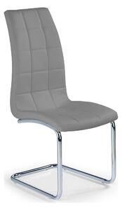 Scaun tapitat K147, gri/crom, piele ecologica/metal, 42X55X101 CM