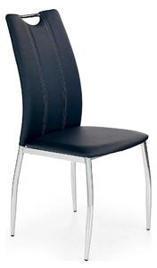 Scaun tapitat K187, negru/crom, piele ecologica/metal, 46x56x97 cm