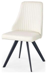 Scaun tapitat K206, alb/negru, piele ecologica/metal, 53X48X87 CM