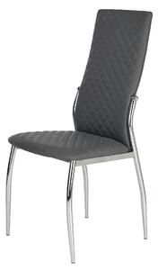 Scaun bucatarie K238, gri/crom, piele ecologica/metal, 42X42X100 CM