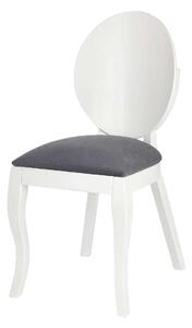 Scaun tapitat Verdi, gri/alb, stofa clasica/lemn de fag, 43X52X90 CM