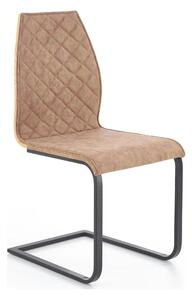 Scaun K265, maro/negru, piele ecologica/metal, 43x58x94 cm