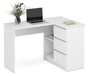 Birou BEGA, alb, PAL laminat, 124x85x76 cm