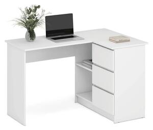 Birou BEGA, alb, PAL laminat, 124x85x76 cm