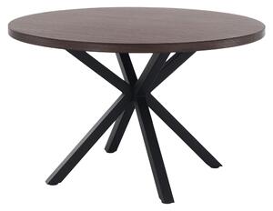 KONDELA Masă de sufragerie, stejar închis / negru, diametru 120 cm, MEDOR