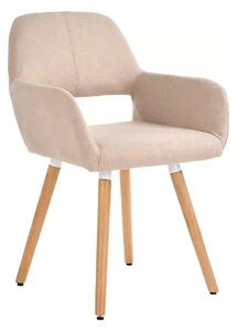 Scaun K283, bej/stejar, stofa clasica/lemn, 56X56X80 CM