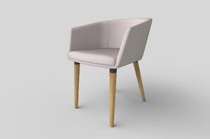 Scaun tapitat living K266, bej/stejar, stofa clasica/lemn, 56X56X72 CM
