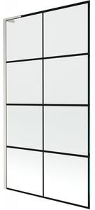 Mexen Next L, paravan de baie cu 1 aripă 100 x 150 cm, model sticlă transparentă de 6 mm negru, sticlă transparentă de 6 mm, profil din oțel periat, 895-100-000-03-77-97