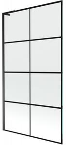 Mexen Next L, paravan de baie cu 1 aripă 100 x 150 cm, model sticlă transparentă de 6 mm negru, profil negru, 895-100-000-03-77-70