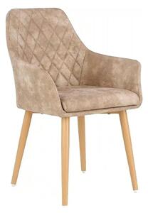Scaun tapitat K287, bej/stejar, 58x61x85 cm