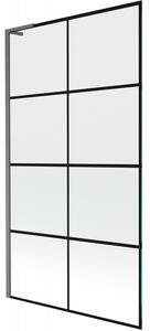 Mexen Next L, paravan de baie cu 1 aripă 100 x 150 cm, model sticlă transparentă-negru de 6 mm, profil grafit, 895-100-000-03-77-66