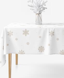 Goldea față de masă 100% bumbac - fulgi de zăpadă pe alb 140 x 220 cm