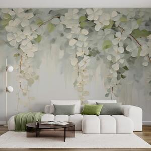 Tapet Tablou abstract cu flori suspendate, imitație, Imagini de fundal unice, w05641 : Uwalls.ro