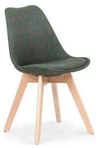 Scaun tapitat K303, verde inchis/stejar, stofa/lemn, 48X54X83 CM