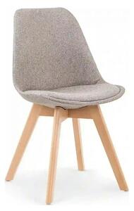 Scaun tapitat K303, gri deschis/stejar, stofa clasica/lemn, 48X54X83 C