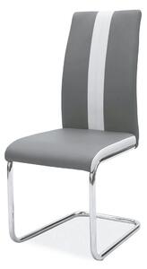 Scaun tapitat H200, gri/crom, piele ecologica/metal, 42X42X98 cm