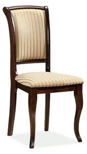 Scaun vintage bucatarie MN-SC, bej lucios/nuc inchis, stofa/lemn, 45x4