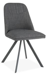 Scaun tapitat Milton, gri, stofa clasica/metal, 46X45X88 cm