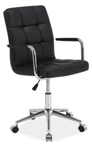 Scaun de birou Q-022, negru, piele ecologica/metal/plastic, 51x40x87/9