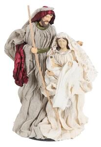 Decoratiune Craciun, Sceneta Sfanta familie din ceramica, 2 piese, 25cm