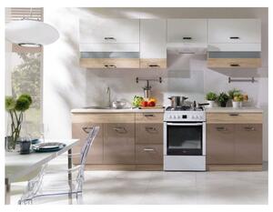 Set bucatarie PREMIO B PLUS, carcasa stejar sonoma/fronturi cappuccino